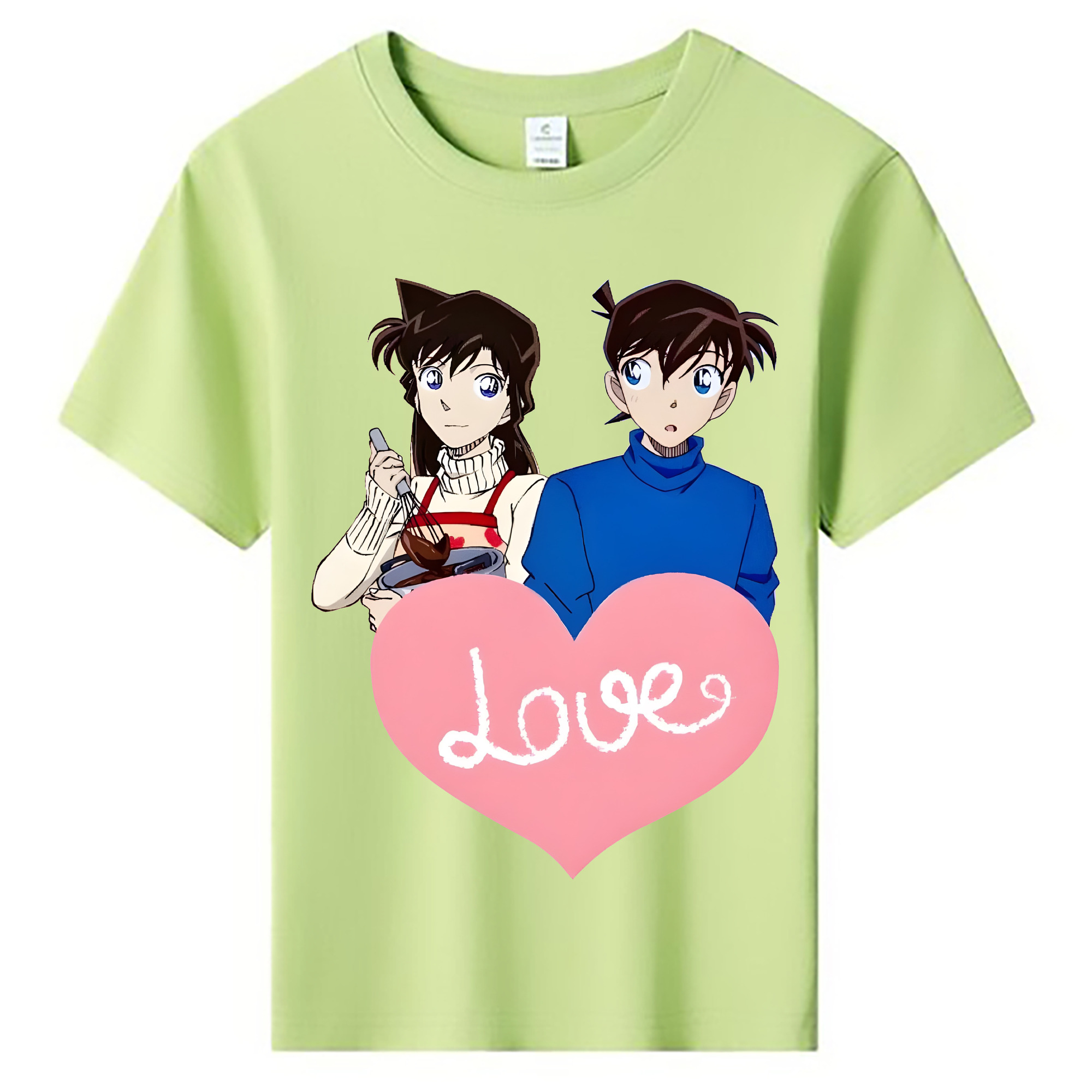 （画像用） 名探偵コナン 毛利 蘭 もうり らん、モーリ ラン Detective Conan Rachel Moore 綿100％キッズTシャツ（フロントプリント）